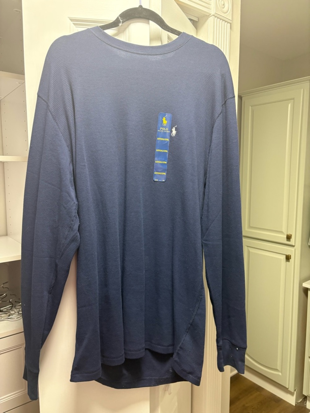 Ralph Lauren Navy Waffle Knit Long Sleeve Shirt